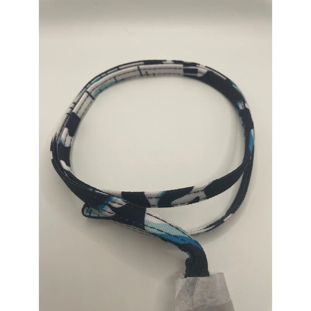 Vera Bradley Frosted Floral 18 Inch Lanyard Blue Black White NWT 24166-T89